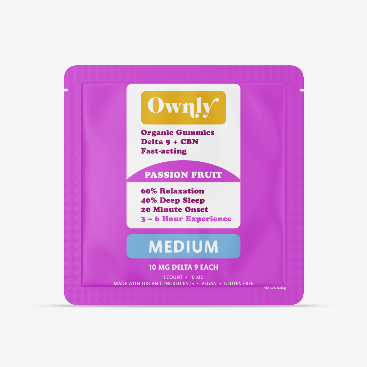 Passion Fruit THC Gummies- MEDIUM STRENGTH